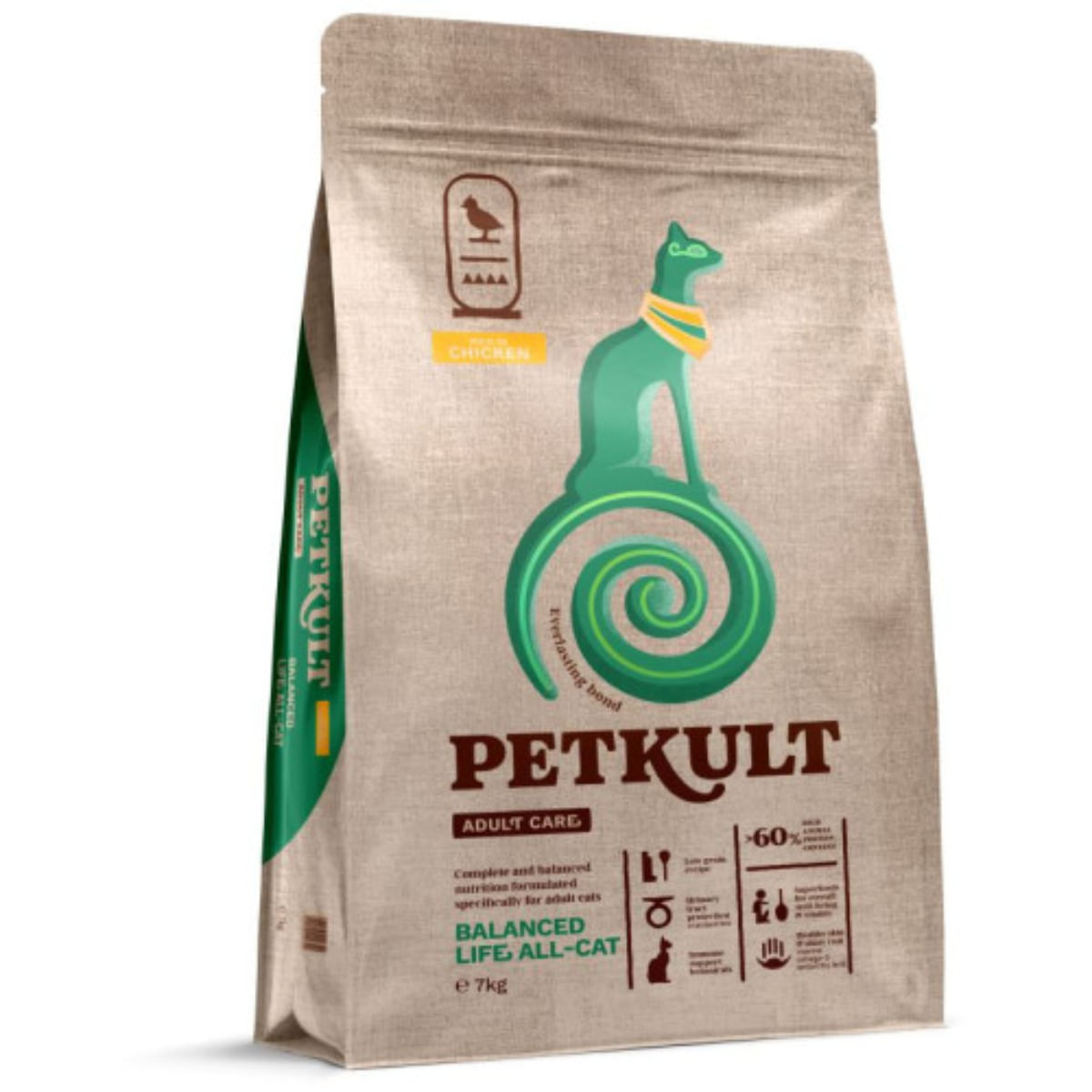 PETKULT Adult Care Balanced Life, Pui, hrană uscată pisici, 7kg - poza 1