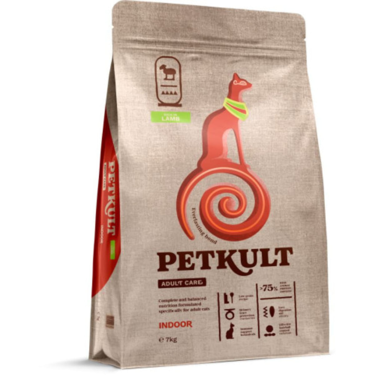 PETKULT Adult Care Indoor, Miel, hrană uscată pisici, 7kg - poza 1