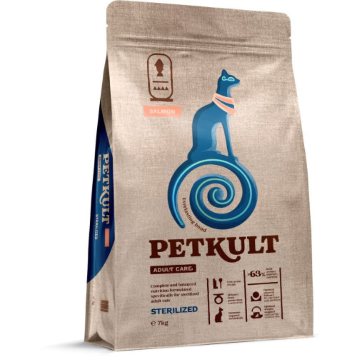 PETKULT Adult Care Sterilised, Somon, hrană uscată pisici sterilizate, 7kg - poza 2