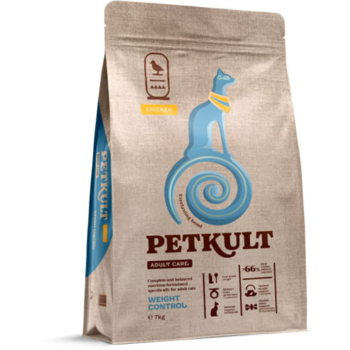 PETKULT Adult Care Weight Control, Pui, hrană uscată pisici, obezitate, 7kg - poza 2