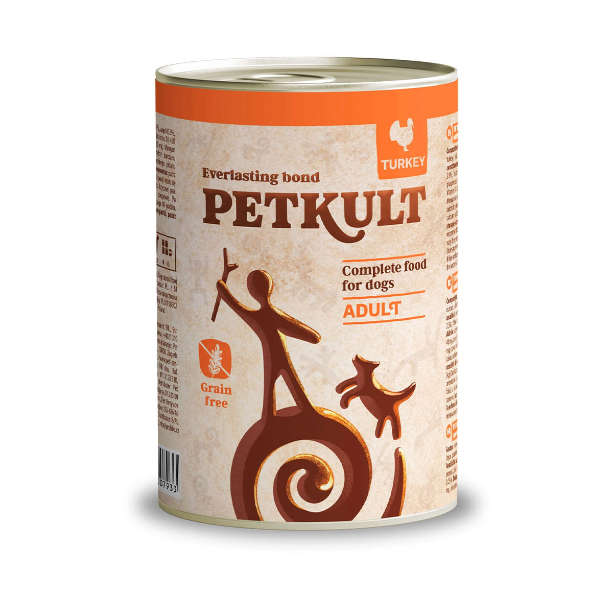 PETKULT Grain Free Adult, Curcan, conservă hrană umedă fără cereale câini, 800g - poza 1