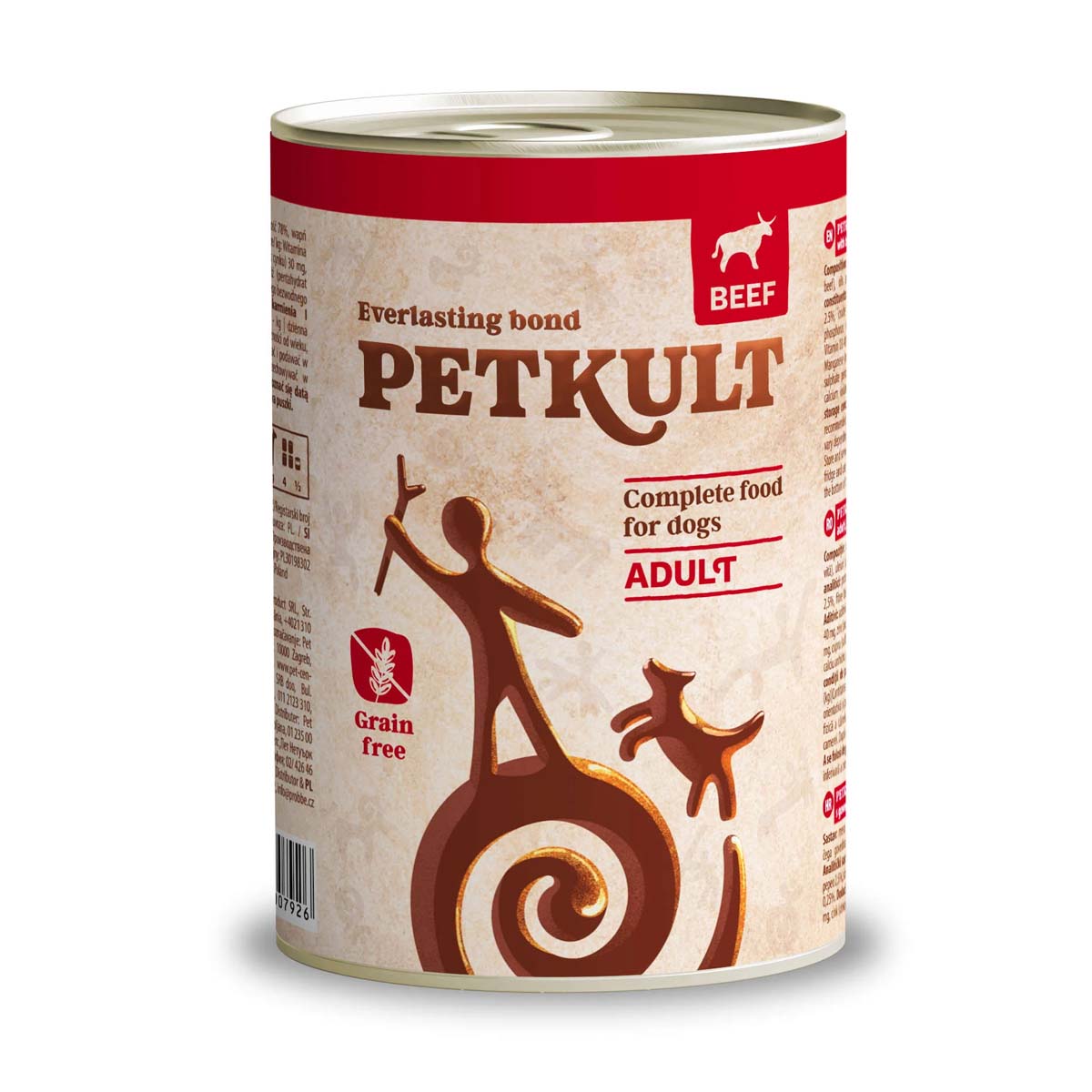 PETKULT Grain Free Adult, Vită, conservă hrană umedă fără cereale câini, 400g - poza 2