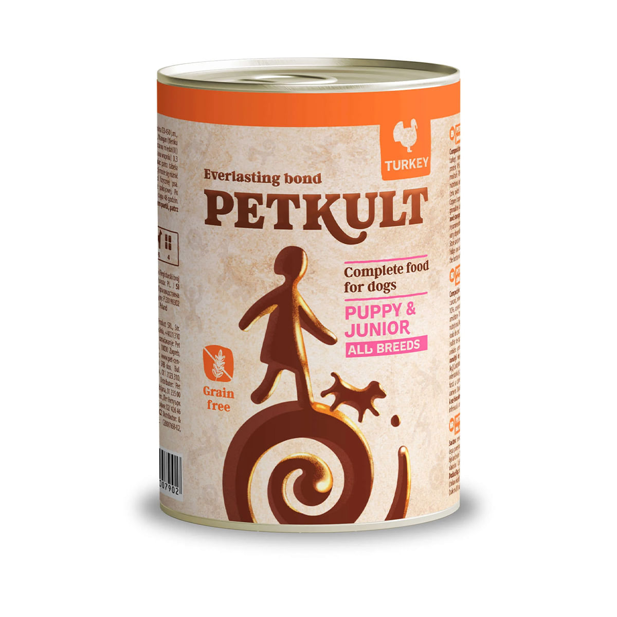 PETKULT Grain Free Junior, Curcan, conservă hrană umedă fără cereale câini junior, 400g - poza 2