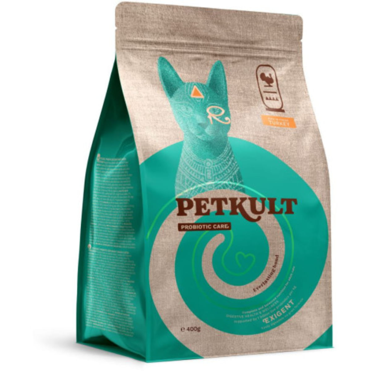 PETKULT Probiotic Care Exigent, Curcan, hrană uscată pisici, apetit capricios, 400g - poza 2