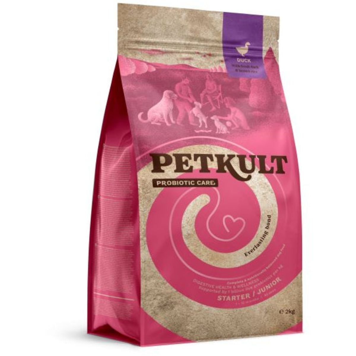 PETKULT Probiotic Care Starter & Junior, XS-XL, Rață, hrană uscată câini junior, sistem digestiv, 8kg - poza 2