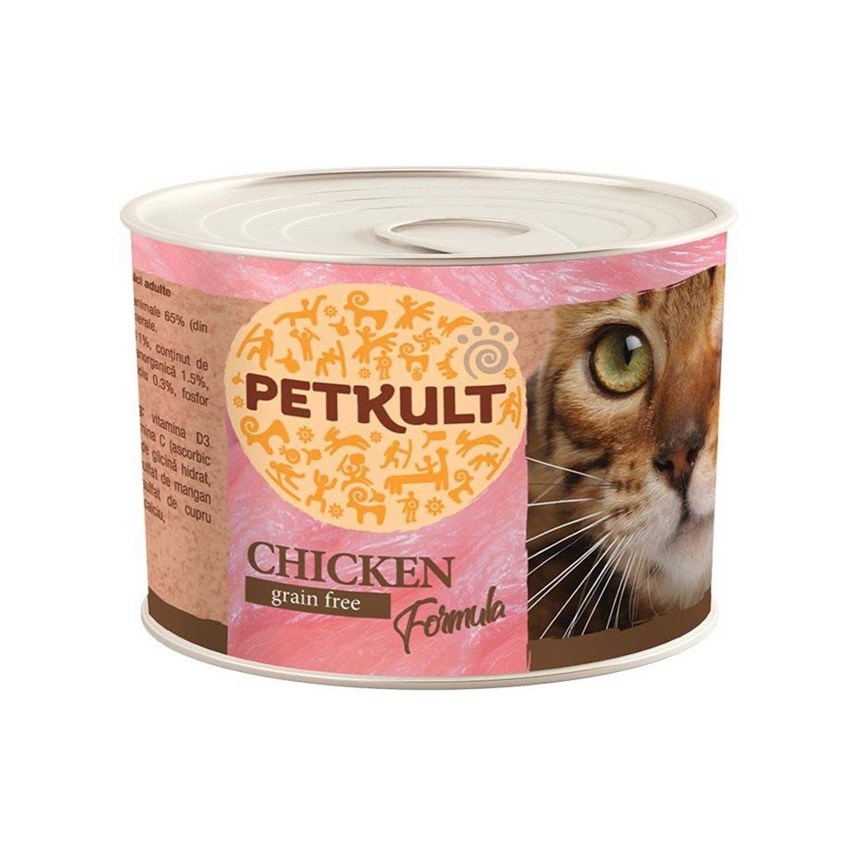 PETKULT Pui, conservă hrană umedă fără cereale pisici, 185g - poza 2