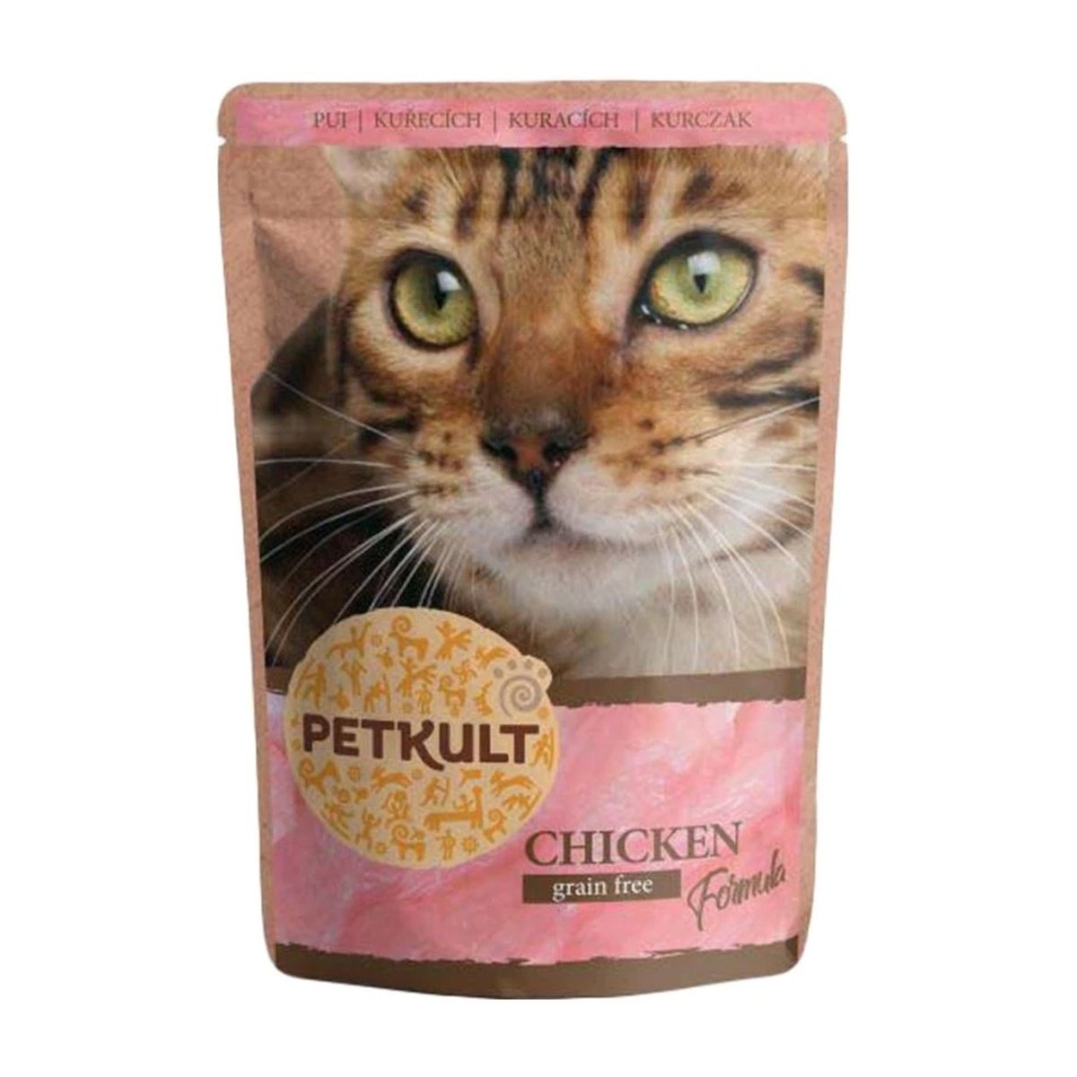 PETKULT Pui, hrană umedă fără cereale pisici PETKULT Pui, plic hrană umedă fără cereale pisici, 100g - poza 2