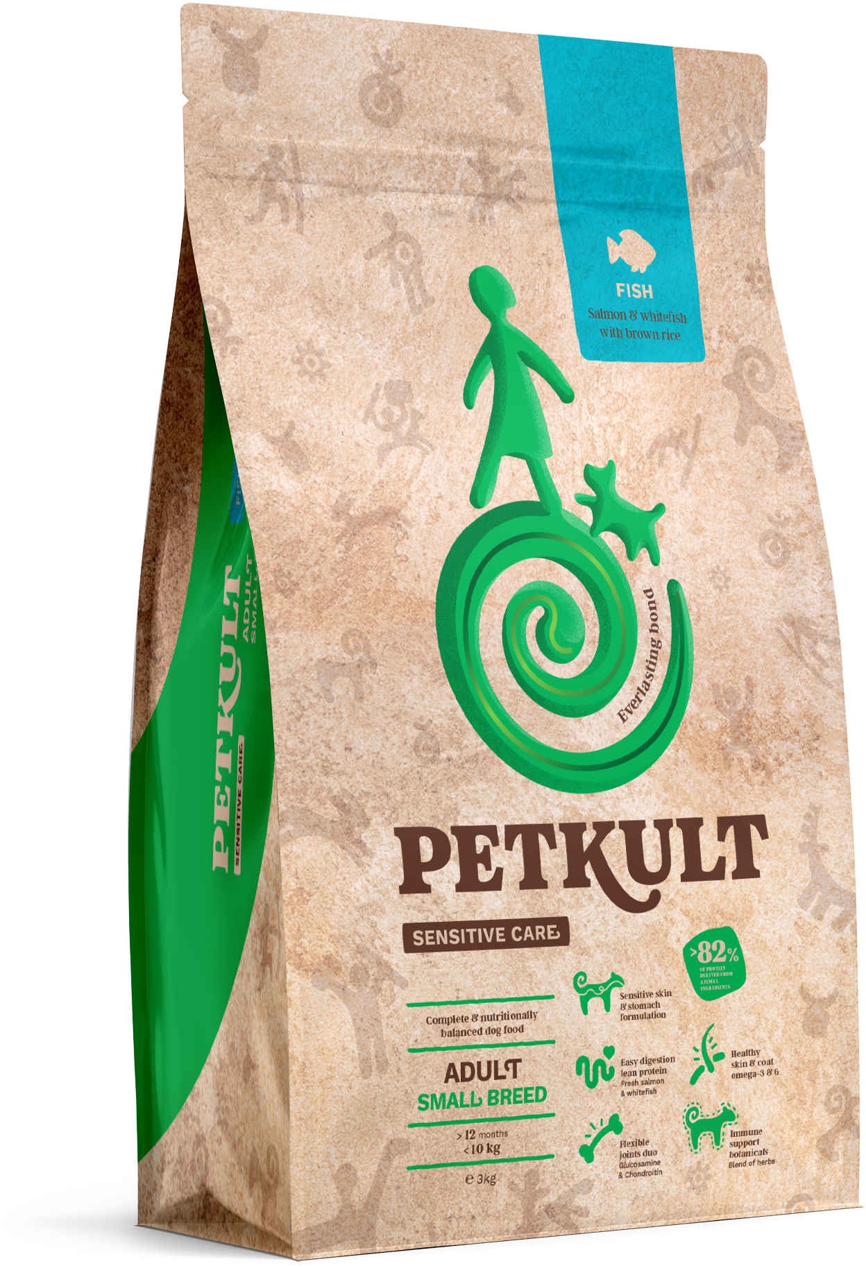 PETKULT Sensitive Adult small, talie mică, Peşte