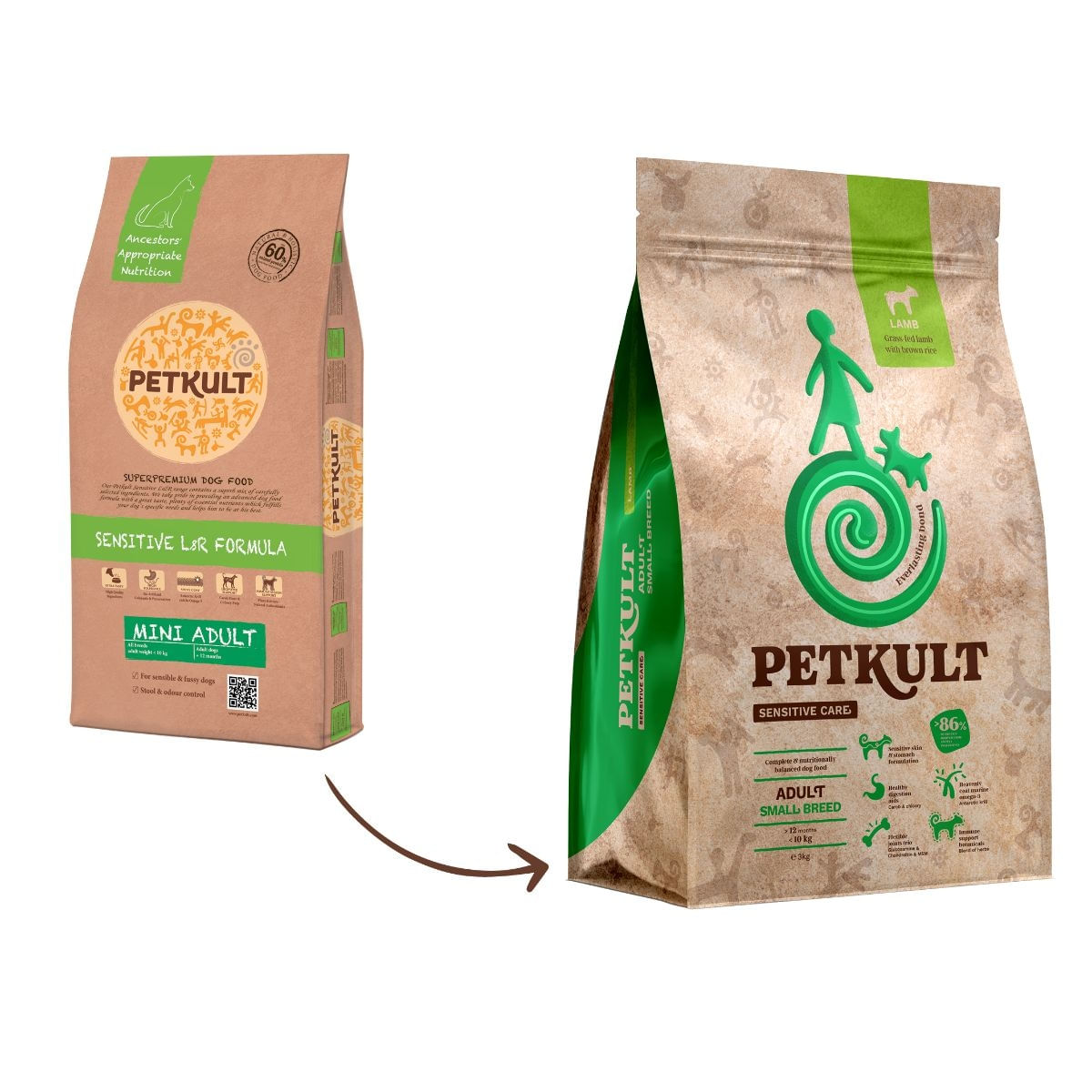 PETKULT Sensitive Care Adult Small Breed, XS-S, Miel și orez brun, hrană uscată câini, alergii, 1kg - poza 2