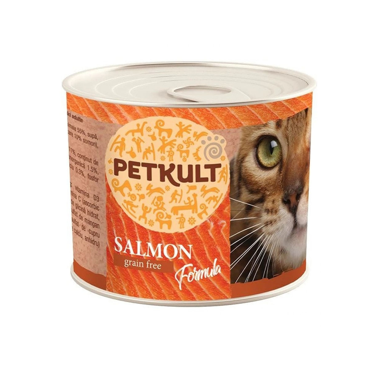 PETKULT Somon, conservă hrană umedă fără cereale pisici, 185g - poza 1
