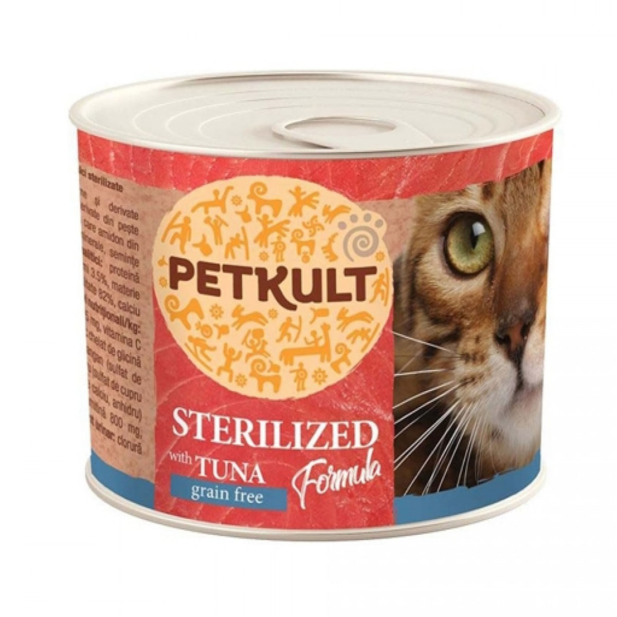 PETKULT Sterilised, Ton, conservă hrană umedă fără cereale pisici, 185g - poza 2