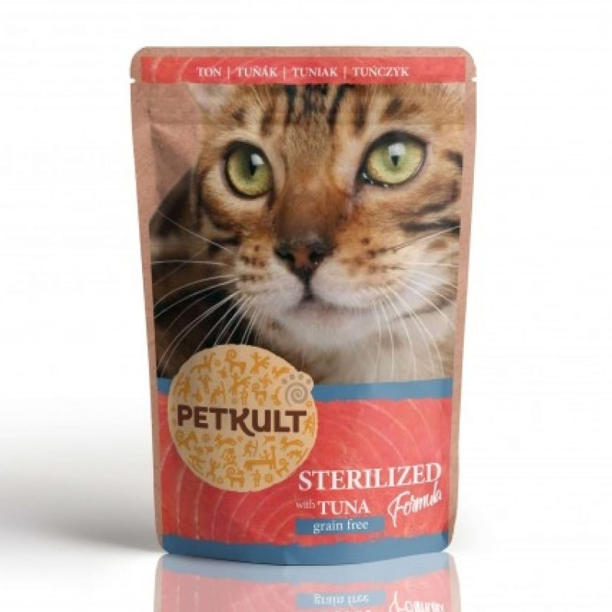 PETKULT Sterilised, Ton, hrană umedă fără cereale pisici PETKULT Sterilised, Ton, plic hrană umedă fără cereale pisici, 100g - poza 1