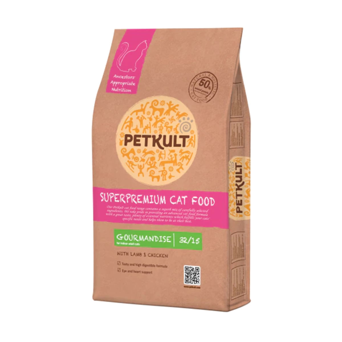 PETKULT Superpremium Gourmandise 32/15, Miel şi Pui, hrană uscată pisici, 7kg - poza 1