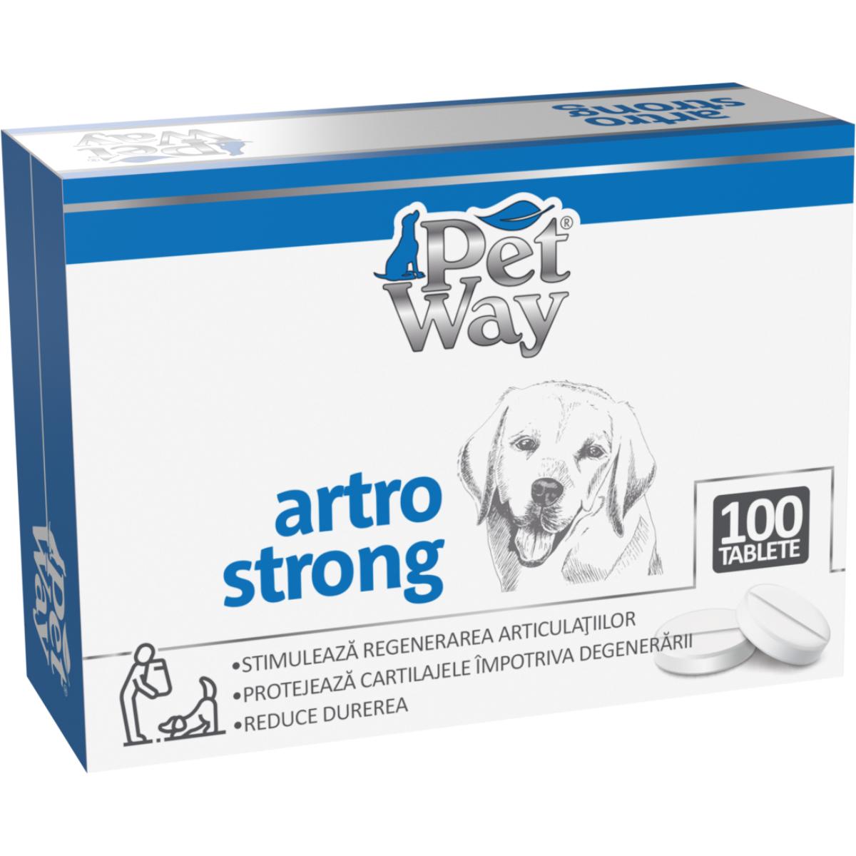 PETWAY Artro Strong, XS-XL, supliment sistem articular câini, cutie, 100 comprimate - poza 3