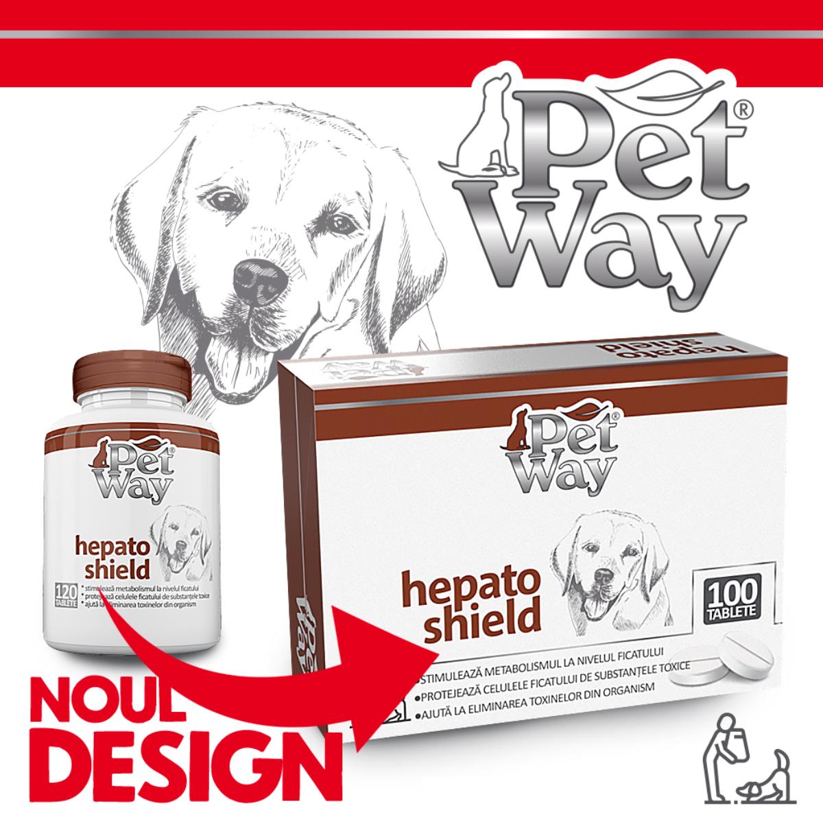 PETWAY Hepato Shield, XS-XL, supliment sistem hepatic câini, cutie, 100 comprimate - poza 2