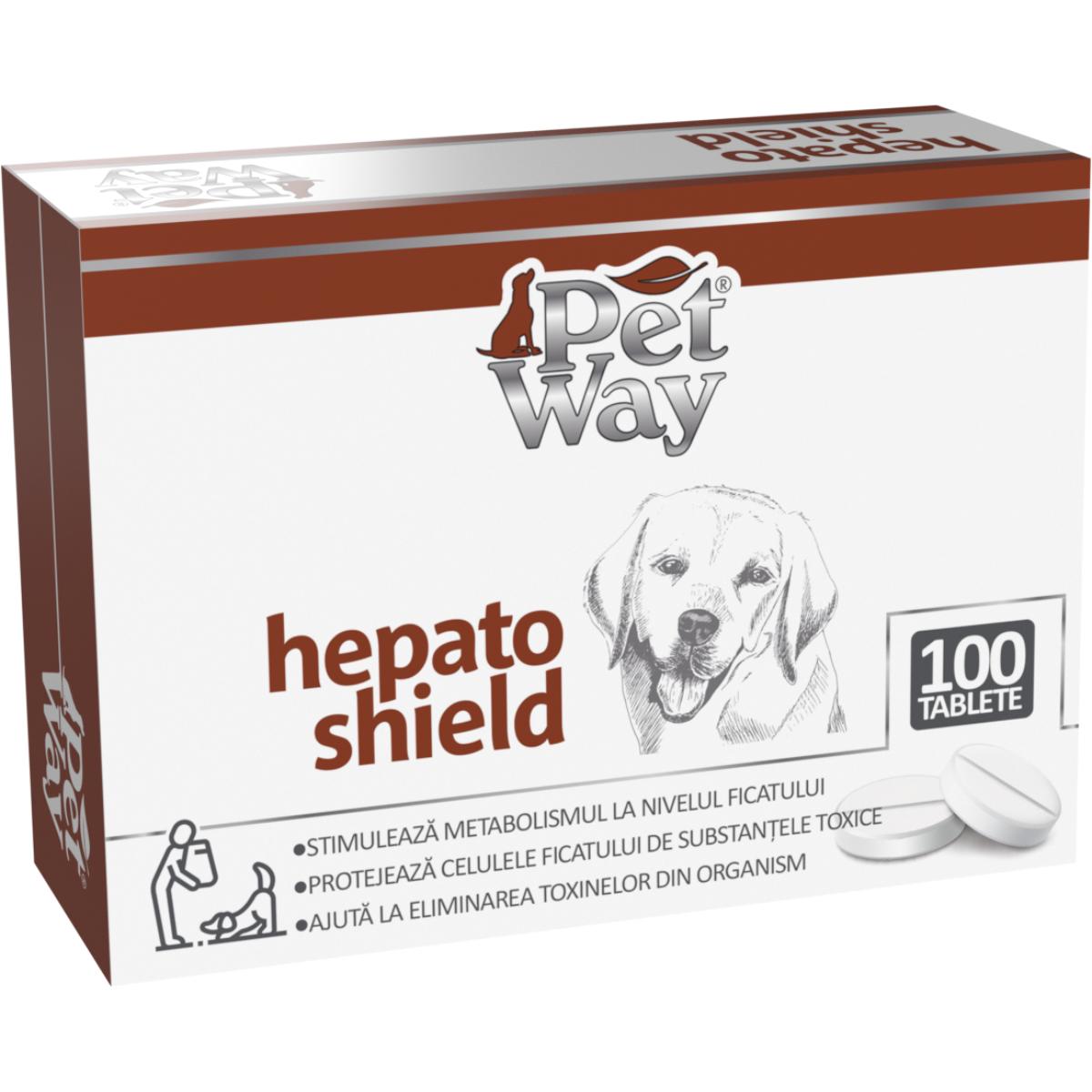 PETWAY Hepato Shield, XS-XL, supliment sistem hepatic câini, cutie, 100 comprimate - poza 3