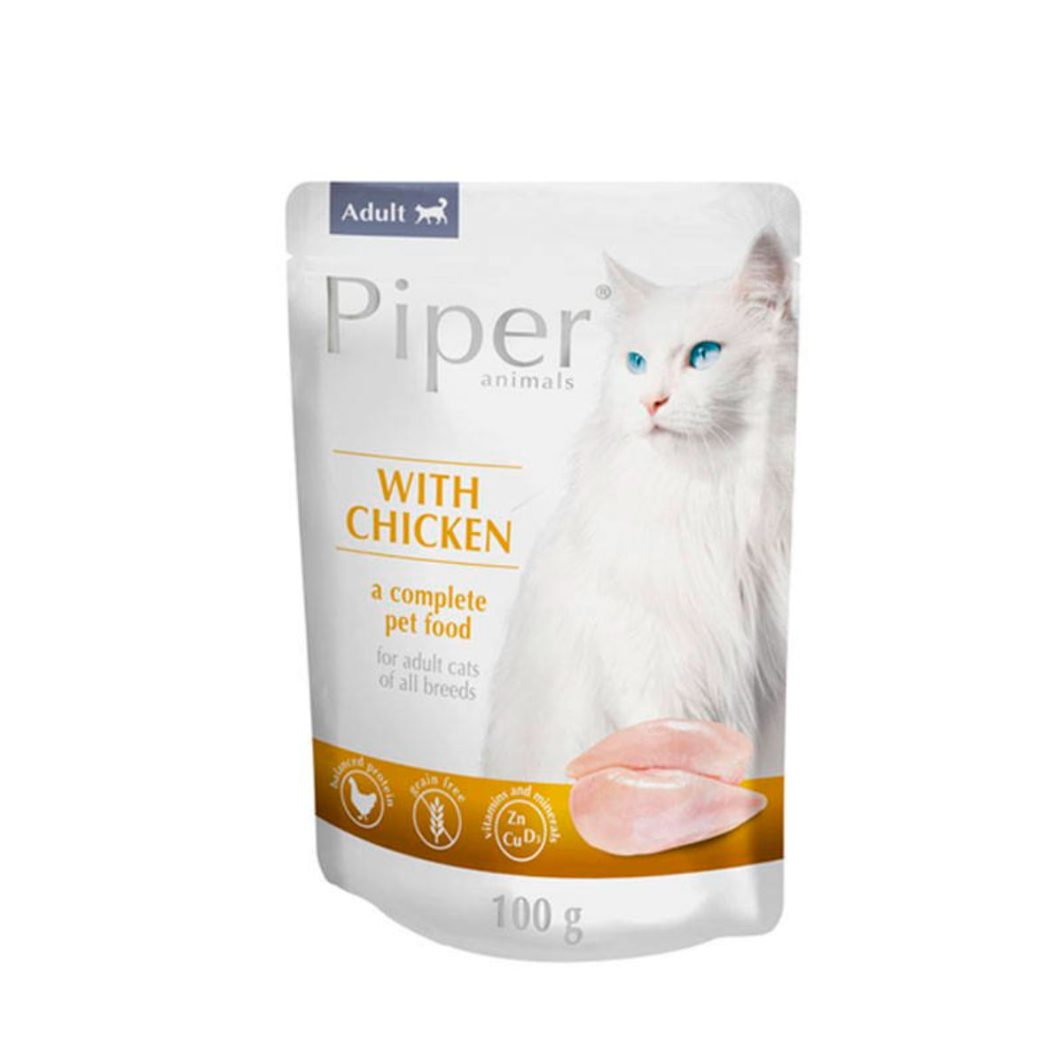 PIPER Animals, Pui, plic hrană umedă fără cereale pisici, (în aspic), 100g - poza 2