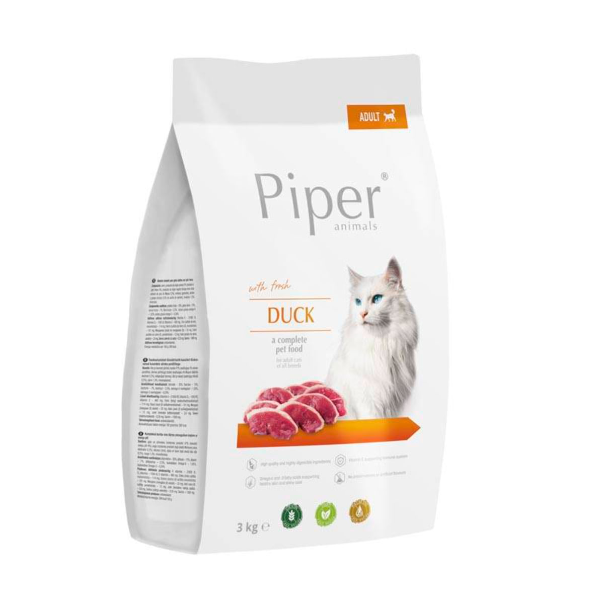 PIPER Animals, Rață, hrană uscată fără cereale pisici, 3kg - poza 2