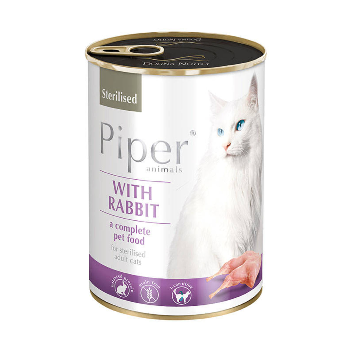 PIPER Animals Sterilised, Iepure, conservă hrană umedă fără cereale pisici sterilizate, (în aspic), 400g - poza 1