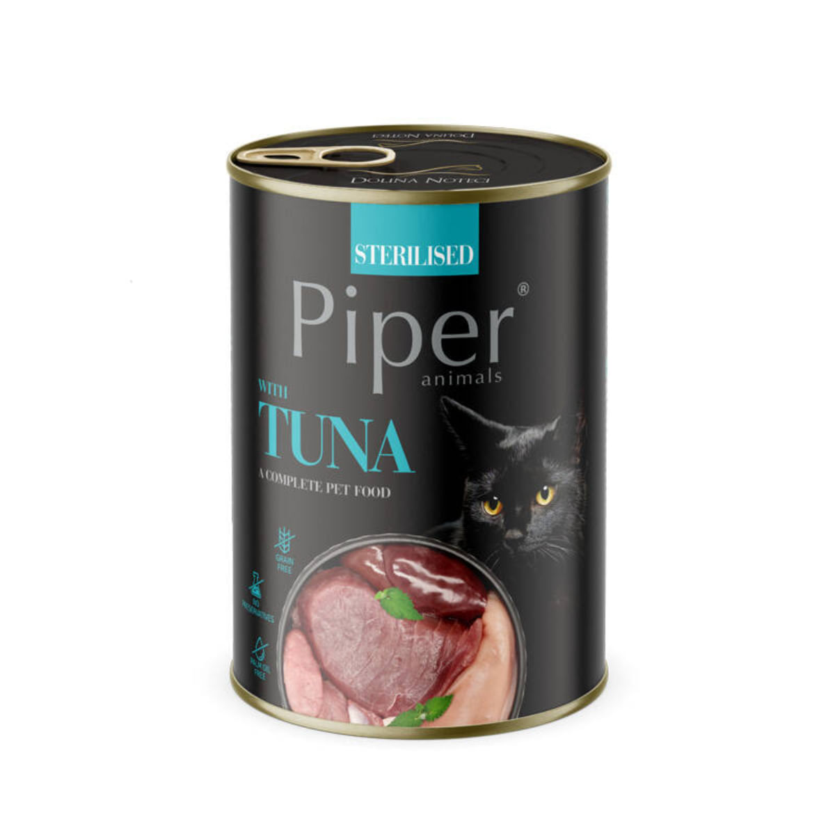 PIPER Animals Sterilised, Ton, conservă hrană umedă fără cereale pisici sterilizate, (în aspic), 400g - poza 1