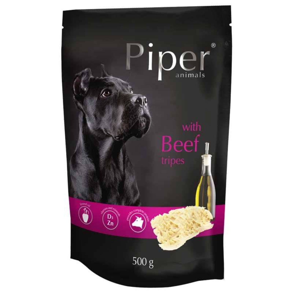 PIPER Animals, XS-XL, Burtă de Vită, plic hrană umedă fără cereale câini, (în aspic), 500g - poza 1