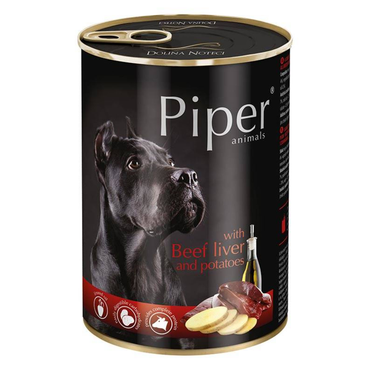 PIPER Animals, XS-XL, Ficat de Vită și Cartofi, conservă hrană umedă fără cereale câini, (în aspic), 400g - poza 2