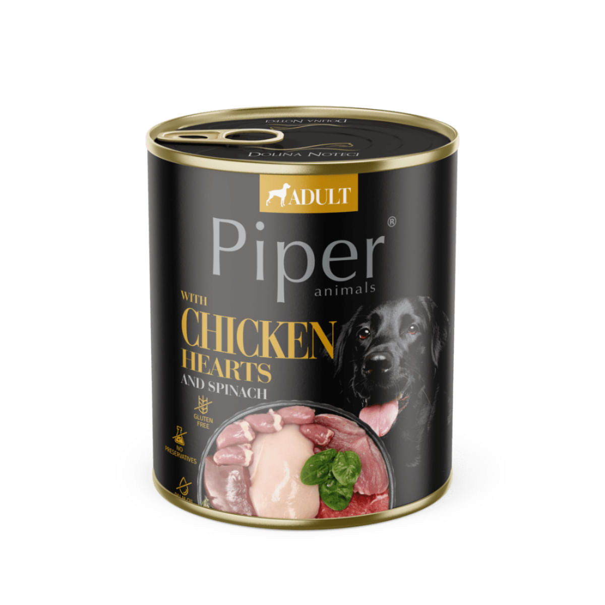 PIPER Animals, XS-XL, Inimi de Pui și spanac, conservă hrană umedă câini, (în aspic), 800g PIPER Animals, XS-XL, Inimi de Pui si Spanac, conservă hrană umedă câini, (în aspic), 800g - poza 1