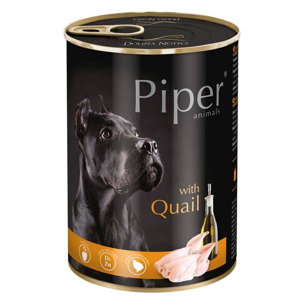 PIPER Animals, XS-XL, Prepeliță, conservă hrană umedă fără cereale câini, (în aspic), 400g - poza 2