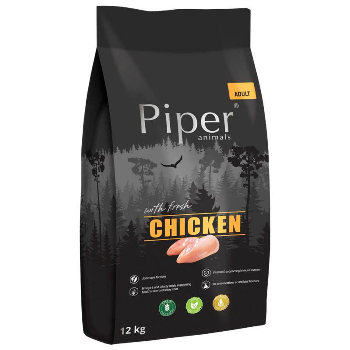 PIPER Animals, XS-XL, Pui, hrană uscată fără cereale câini, 12kg - poza 2