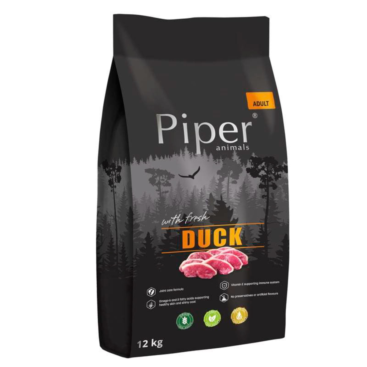 PIPER Animals, XS-XL, Rață, hrană uscată fără cereale câini, 12kg - poza 2