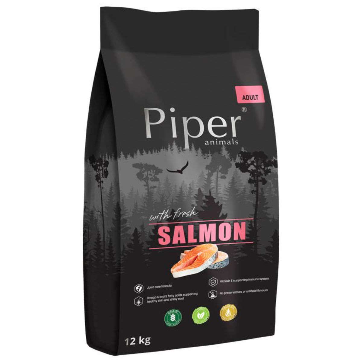 PIPER Animals, XS-XL, Somon, hrană uscată fără cereale câini, 12kg - poza 2