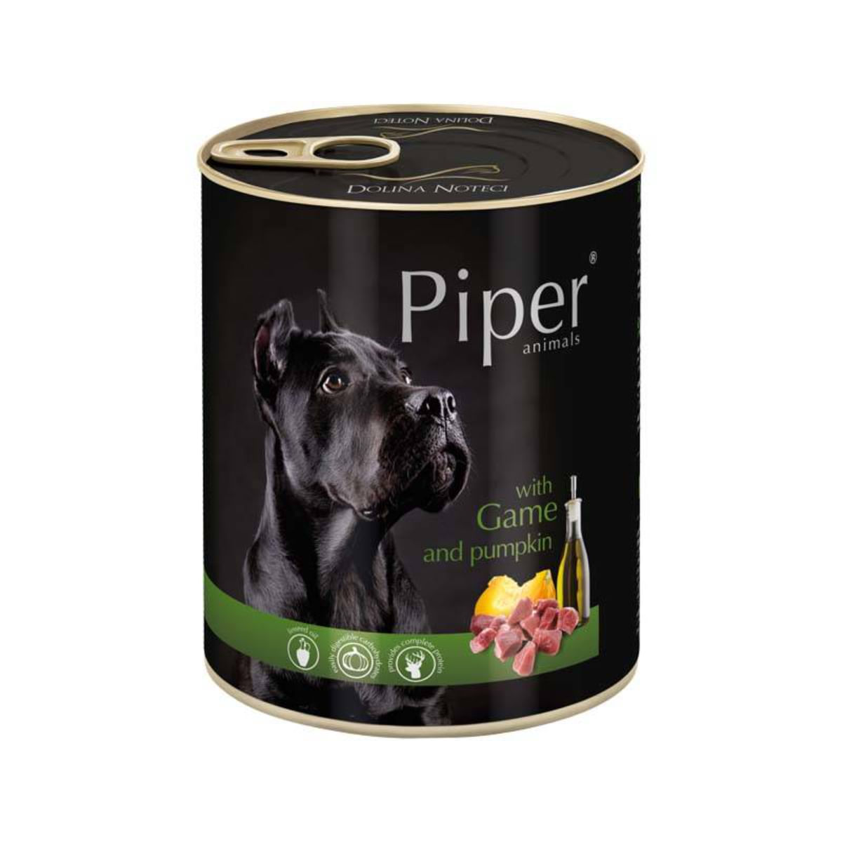 PIPER Animals, XS-XL, Vânat și dovleac, conservă hrană umedă fără cereale câini, (în aspic), 800g - poza 2