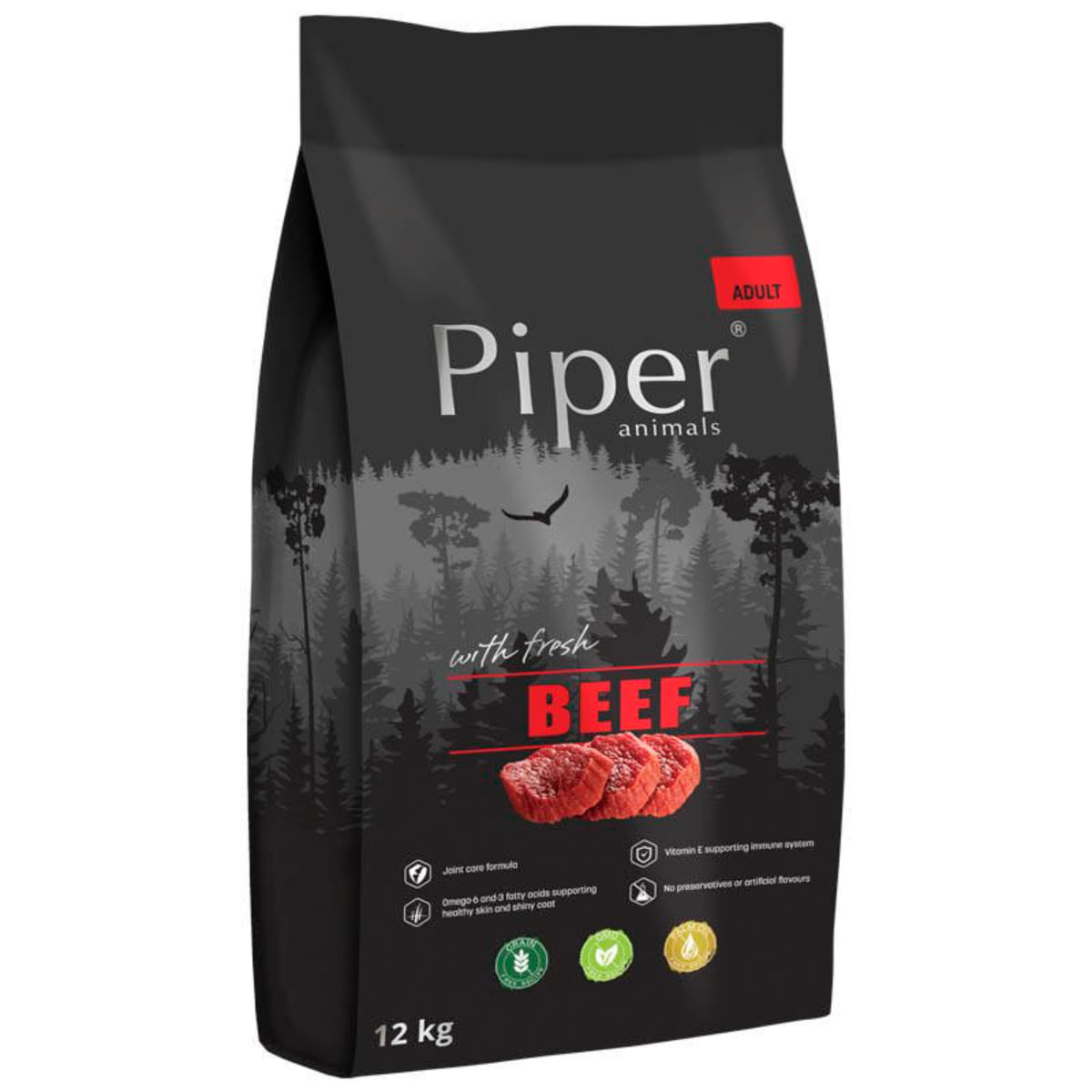 PIPER Animals, XS-XL, Vită, hrană uscată fără cereale câini, 12kg - poza 1