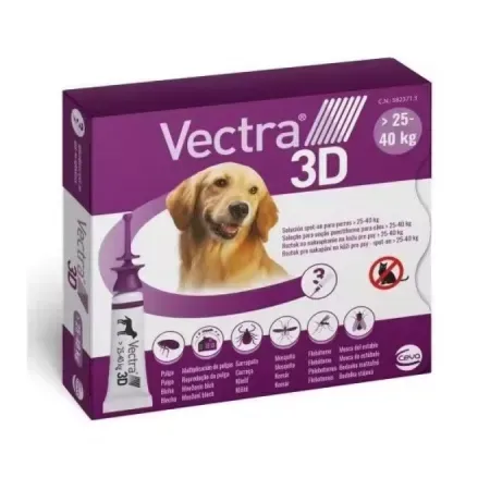 Pipeta antiparazitara pentru caini 25 - 40 kg Vectra 3D x 1 pipeta