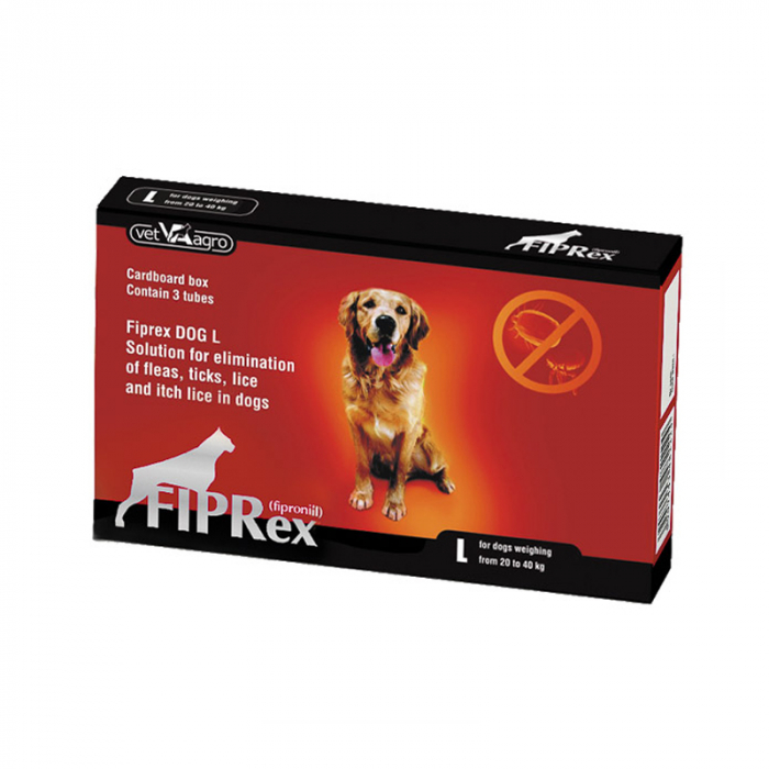 Pipeta antiparazitara pentru caini Fiprex 75 L ( 20 - 40 kg ) x 3 pipete