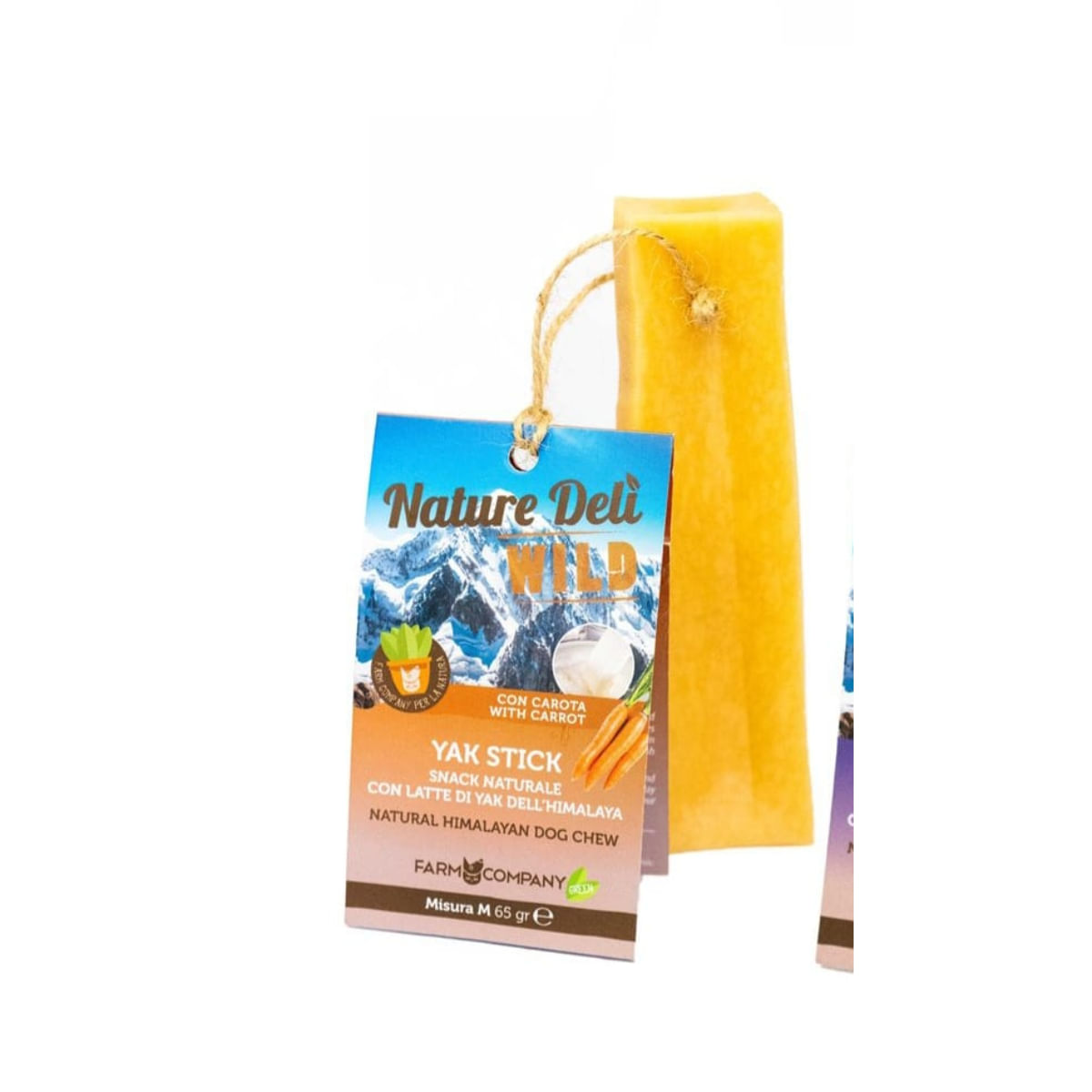 PIU BUONO Baton din Branza de YAK, M, Brânză și Morcov, recompense câini, 65g - poza 1