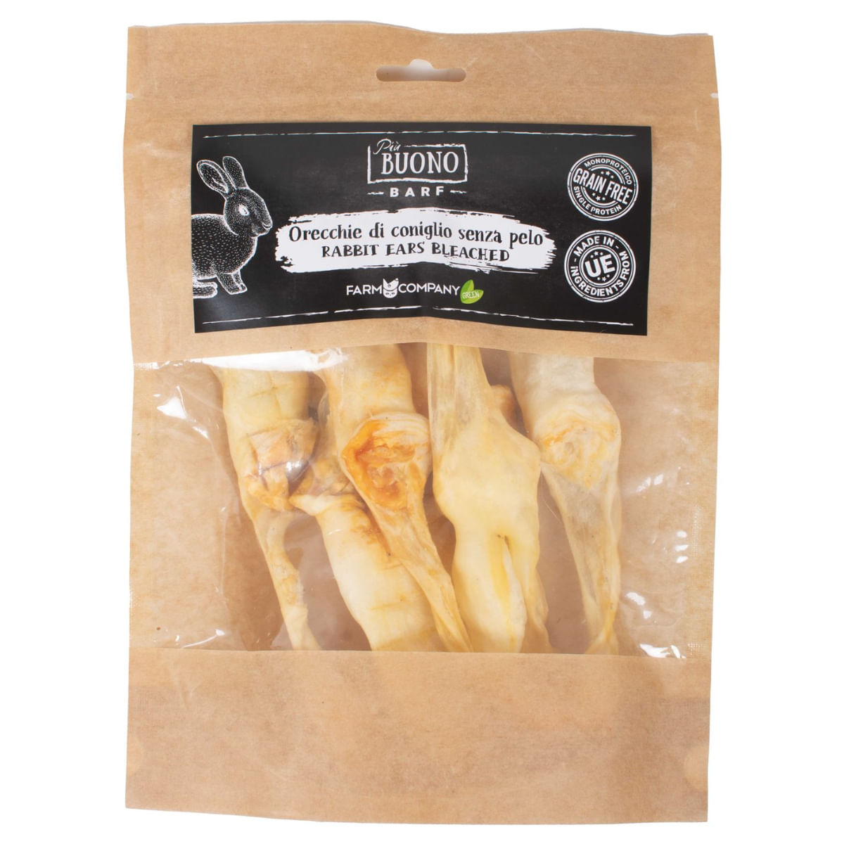 PIU BUONO Urechi de Iepure, XS-XL, punguță recompense câini, 50g - poza 1