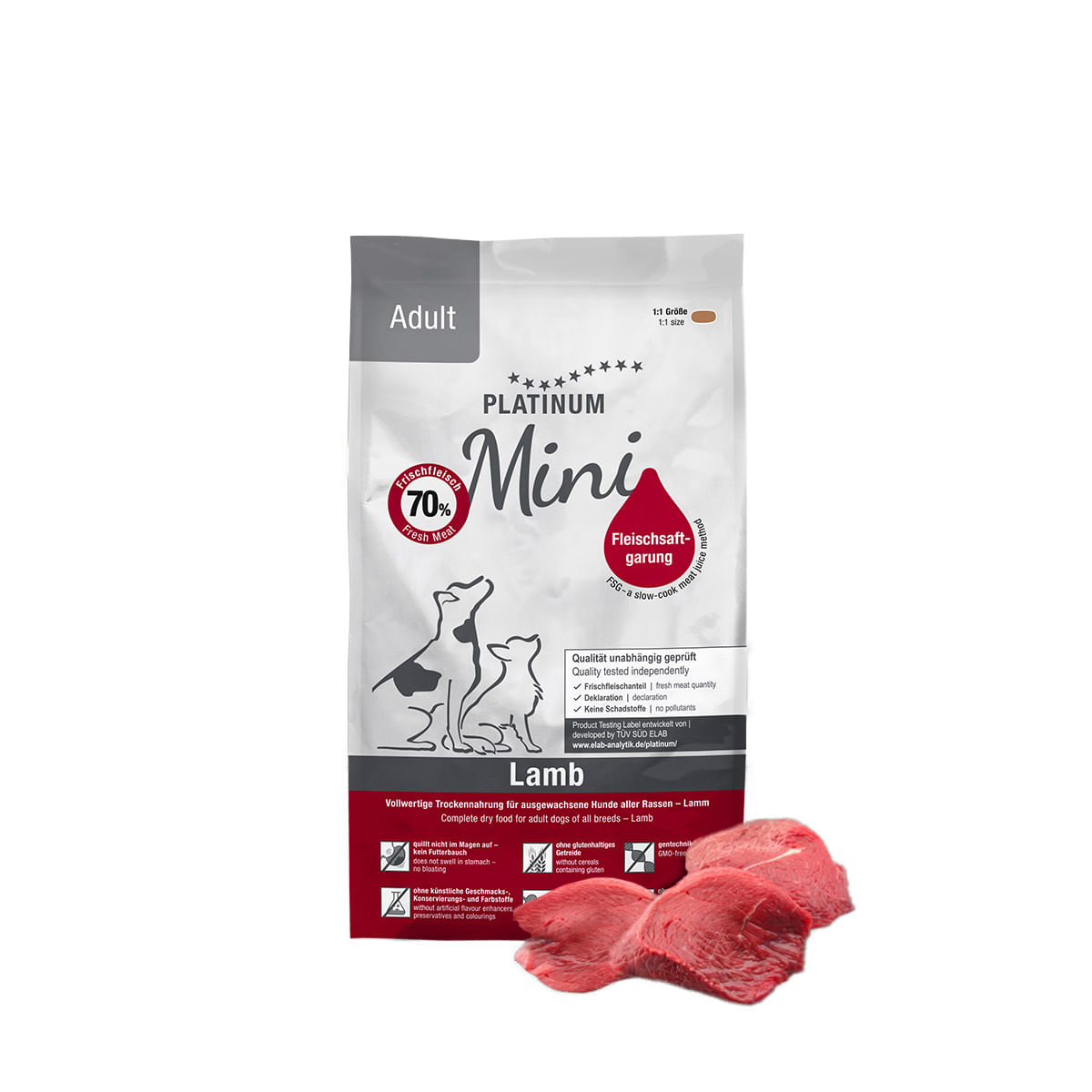 PLATINUM Adult Mini, XS-S, Miel, hrană uscată câini, semimoist, 900g - poza 2