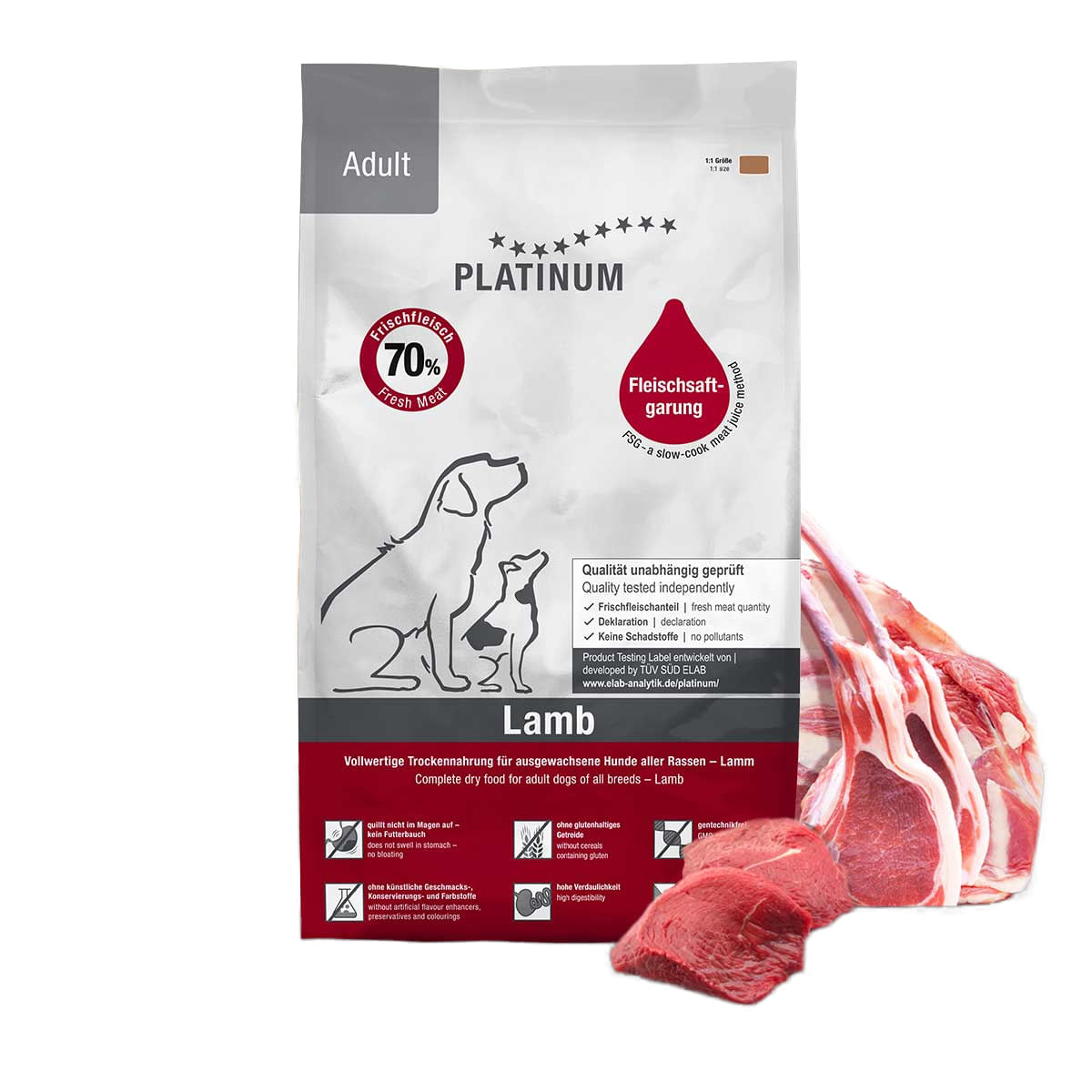 PLATINUM Adult, XS-XL, Miel, hrană uscată câini, semimoist, 5kg - poza 1