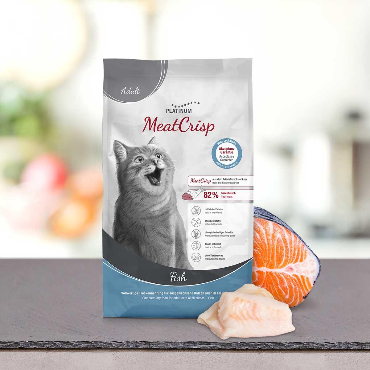 PLATINUM MeatCrisp, Pește, hrană uscată pisici, deshidratat, 1.5kg - poza 2