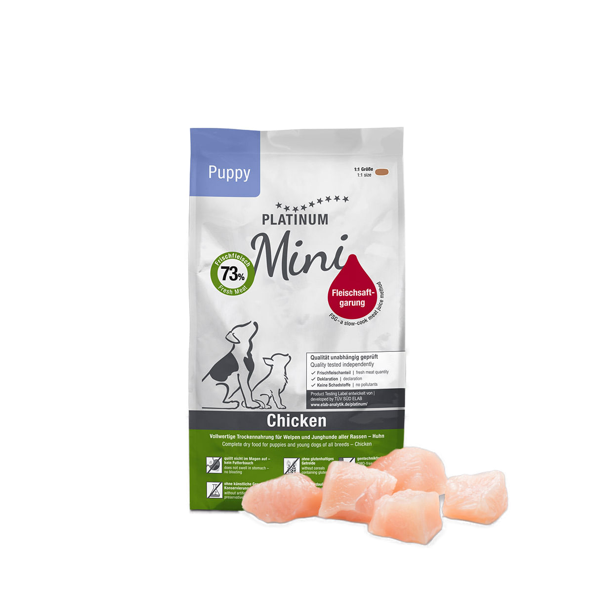 PLATINUM Puppy Mini, XS-S, Pui, hrană uscată câini junior, semimoist, 900g - poza 1