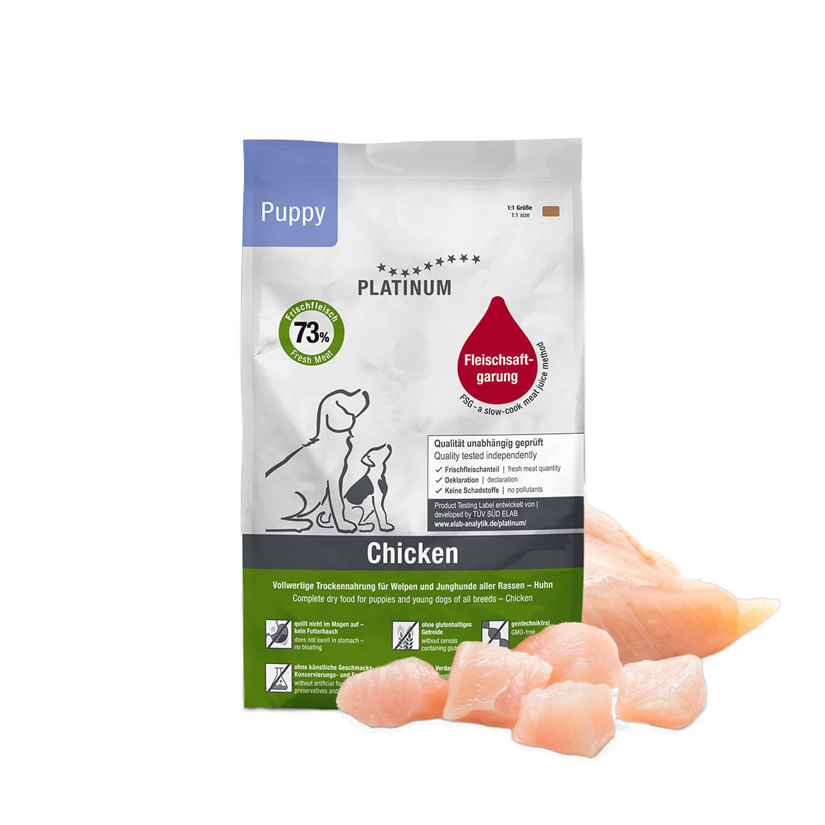 PLATINUM Puppy, XS-XL, Pui, hrană uscată câini junior, semimoist, 1.5kg - poza 2