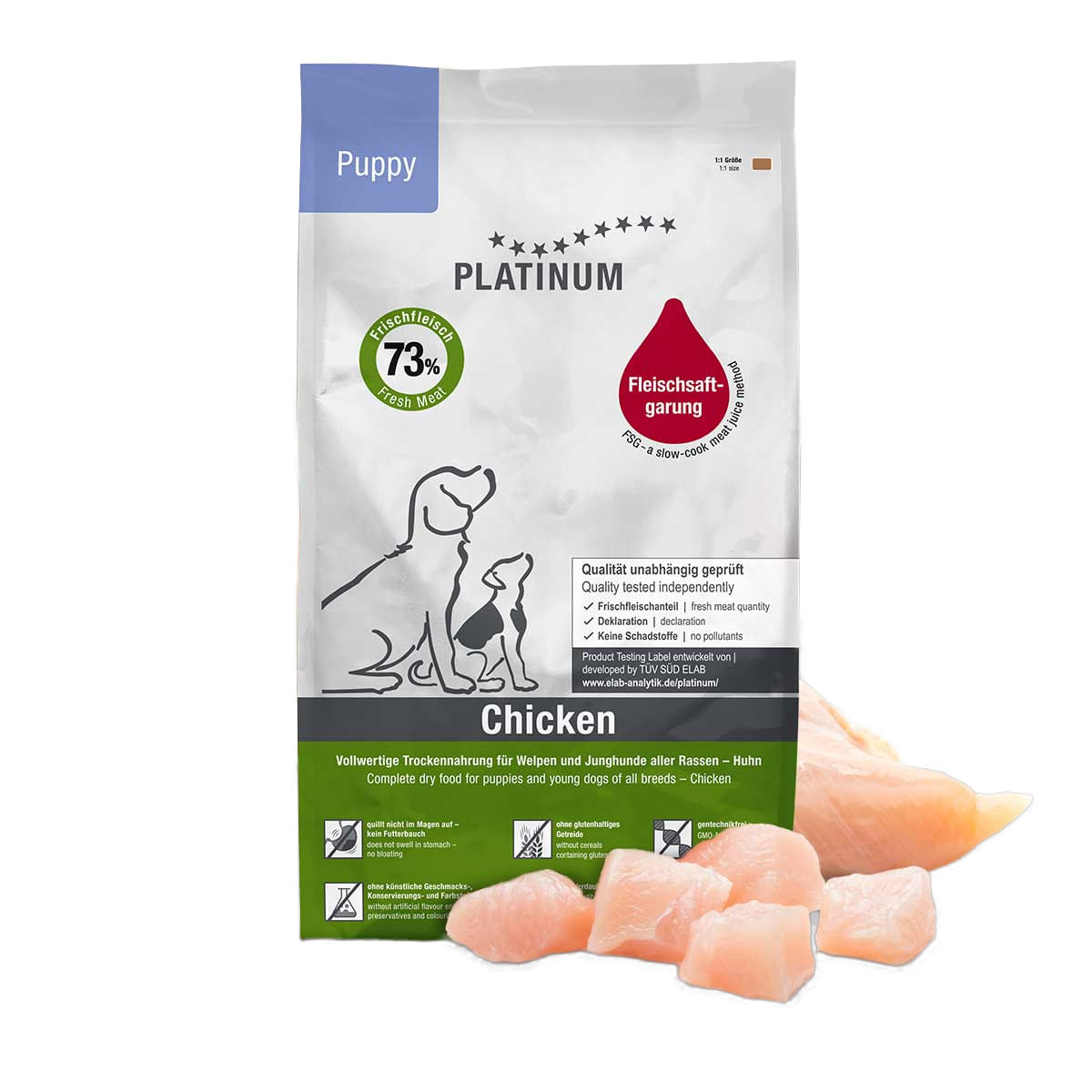 PLATINUM Puppy, XS-XL, Pui, hrană uscată câini junior, semimoist, 5kg - poza 1
