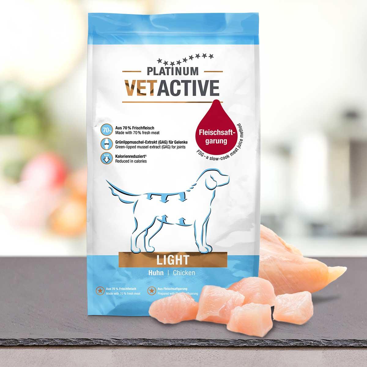 PLATINUM Vetactive Light, XS-XL, Pui, hrană uscată câini, obezitate, semimoist, 1.5kg - poza 1