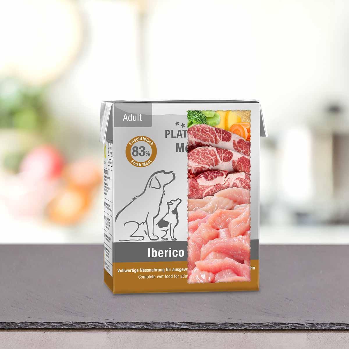 PLATINUM, XS-XL, Iberico și Curcan, tetra pack hrană umedă fără cereale câini, (în suc propriu), 185g - poza 3