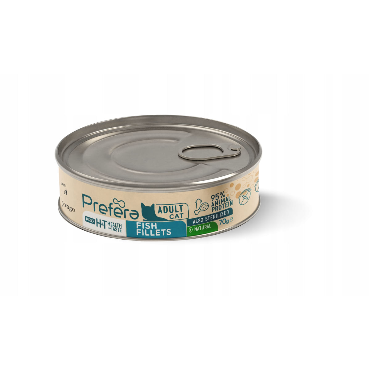 PREFERA Pro H&T Fillets, Pește, conservă hrană umedă fără cereale pisici, (în supă), 70g - poza 1