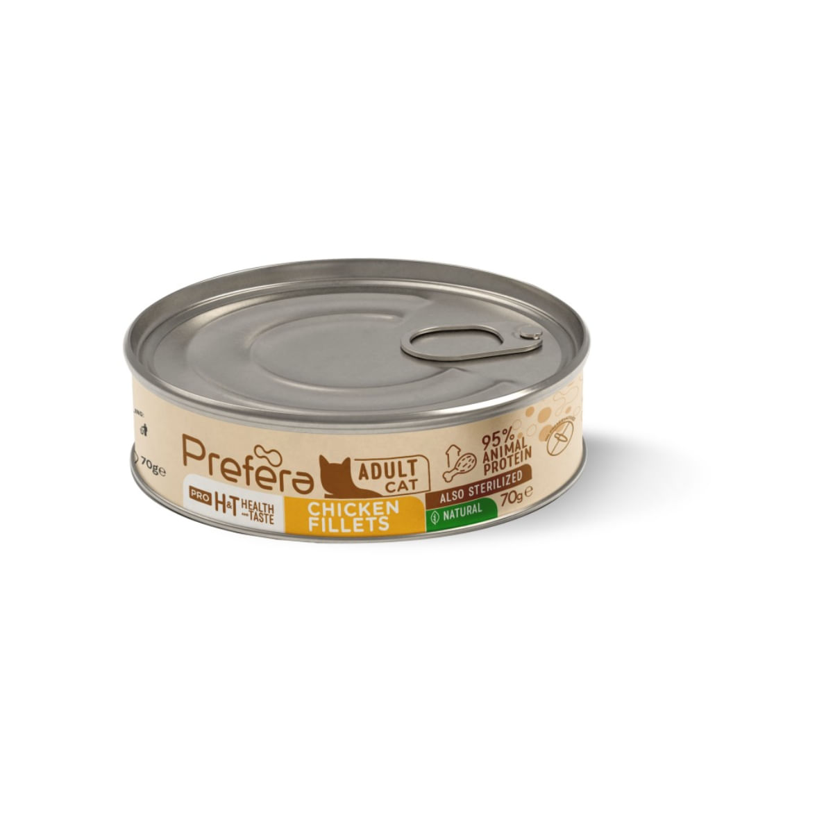 PREFERA Pro H&T Fillets, Pui, conservă hrană umedă fără cereale pisici, (în supă), 70g - poza 1