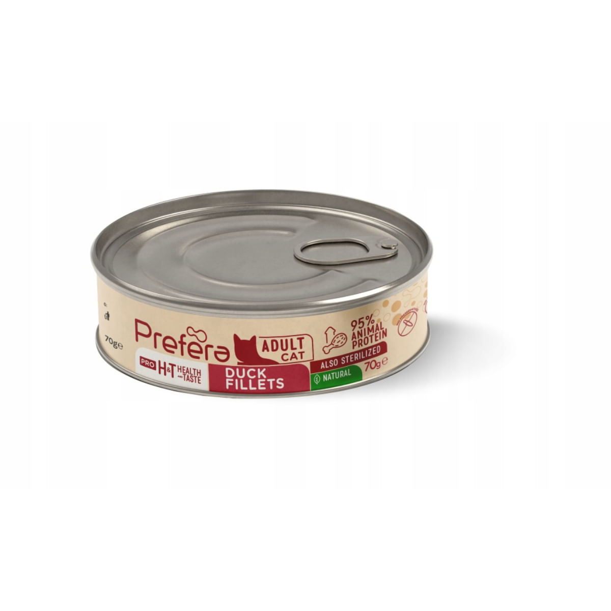 PREFERA Pro H&T Fillets, Rață, conservă hrană umedă fără cereale pisici, (în supă), 70g - poza 2