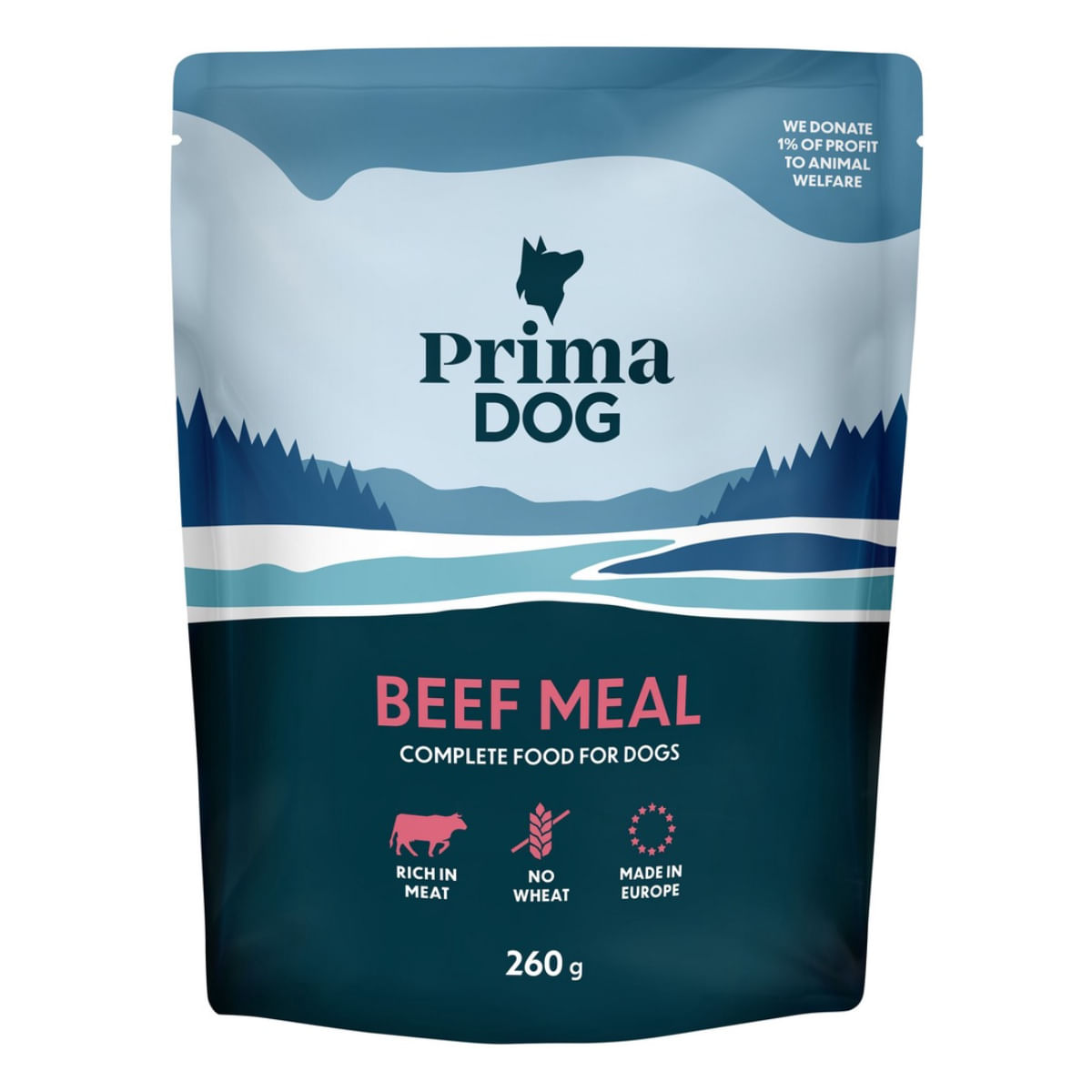 PRIMA DOG Meal, XS-XL, Vită, plic hrană umedă câini, (în aspic), bax, 260g x 12buc - poza 1