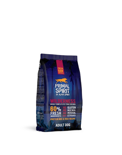PRIMAL SPIRIT 60% Wilderness 1 kg hrană cu porc pentru câini